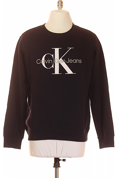Calvin Klein Pánská Mikina Bez Zapínání Bavlněná Modrá