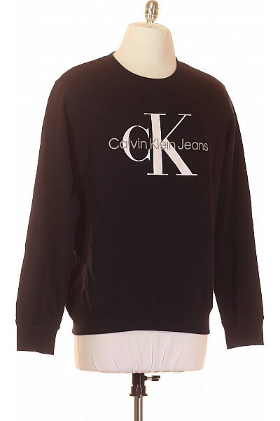 Calvin Klein Pánská Mikina Bez Zapínání Bavlněná Modrá