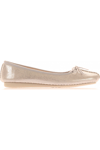 Dámské Boty Kožené Stříbrné Clarks Vel. 39