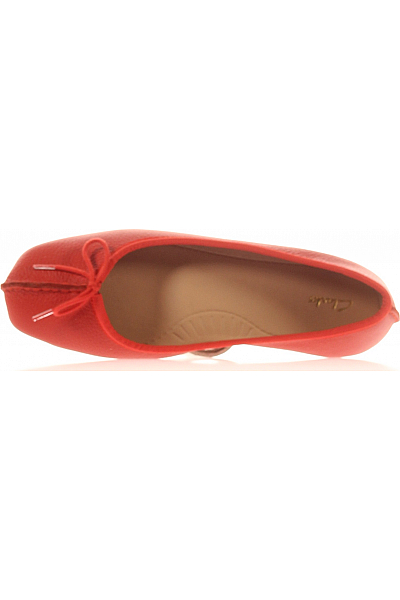 Clarks Dámské Baleríny Kožené Červené