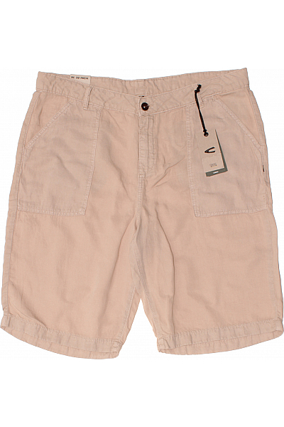 Pánské Chino Kraťasy Lněné Béžové Camel Active