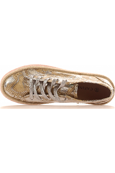 CafeNoir Dámské Espadrilky Koženkové Zlaté Vel. 40