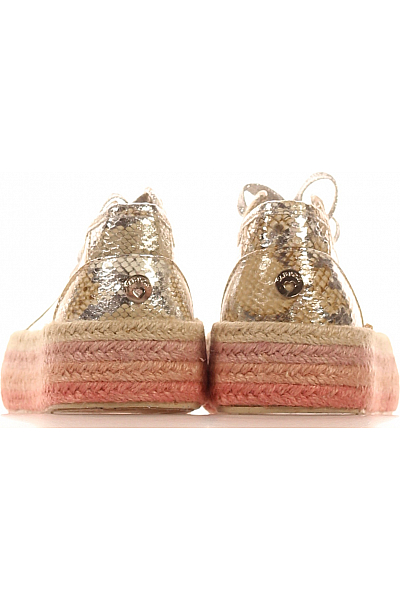 CafeNoir Dámské Espadrilky Koženkové Zlaté Vel. 40