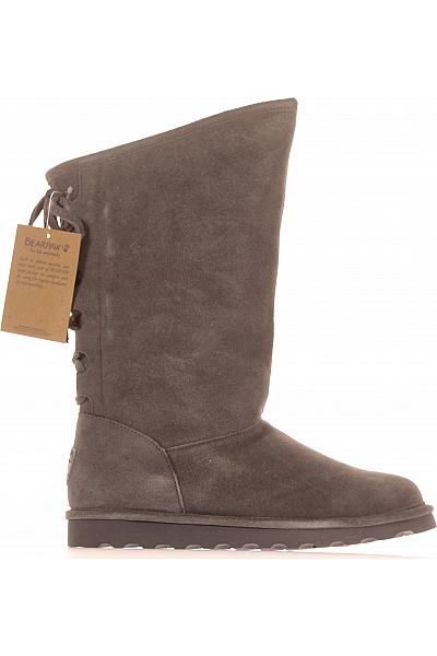 Dámské Válenky Kožené Šedé Bearpaw Outlet Vel.  42