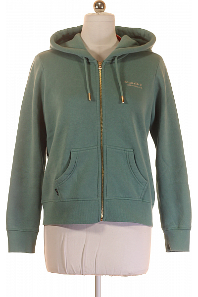 Dámská Mikina Rozepínací Zelená SUPERDRY Vel. 40