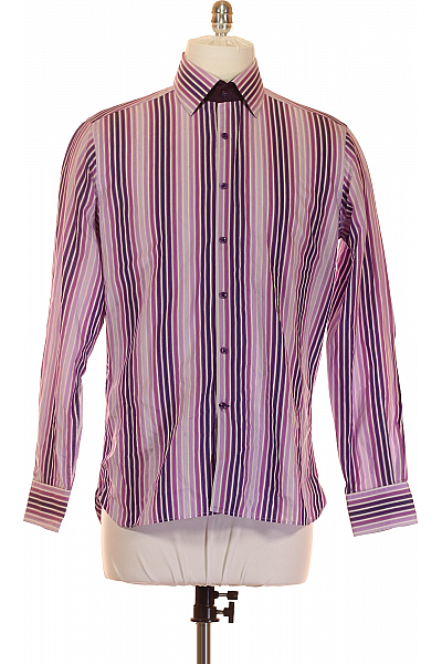 Marks & Spencer Vzorovaná Pánská Košile Fialová Vel. 39/40