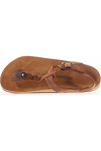 Bez žabky Kožené Hnědé Comfortfusse