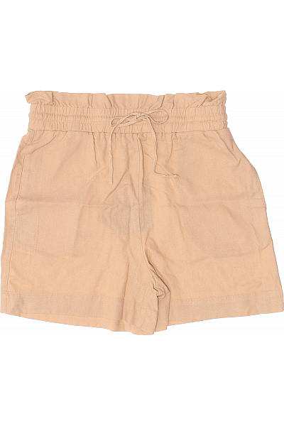 VERO MODA Dámské šortky Lněné Hnědé