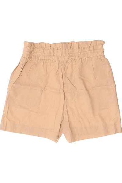 VERO MODA Dámské šortky Lněné Hnědé