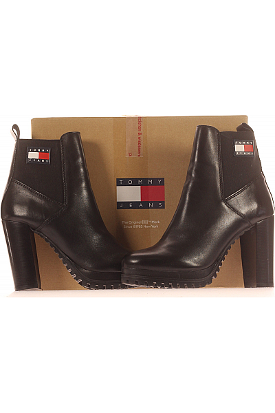 TOMMY HILFIGER Dámské Boty Kožené Černé Vel.  39