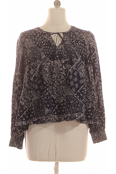 Marks & Spencer Vzorovaná  Halenka Modrá Second Hand Vel. 42