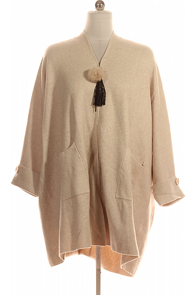 Dámský Dlouhý Kabát Béžový Cashmere