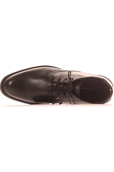 TOMMY HILFIGER Pánské Polobotky Kožené Černé Vel.  44