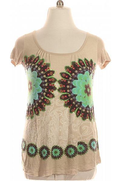 Dámské Tričko Barevné DESIGUAL Second Hand Vel. XL