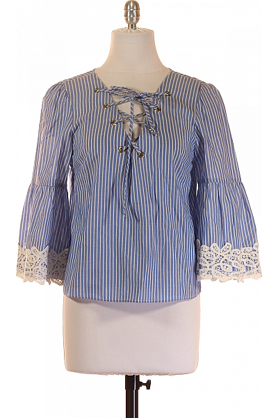 Vzorovaná  Halenka Modrá ZARA Second Hand Vel.  S