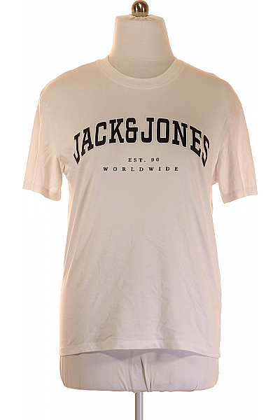 JACK & JONES Pánské Tričko s Potiskem Bílé Vel. XL