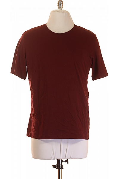 JACK & JONES Jednoduché Pánské Tričko Vínová Vel. M