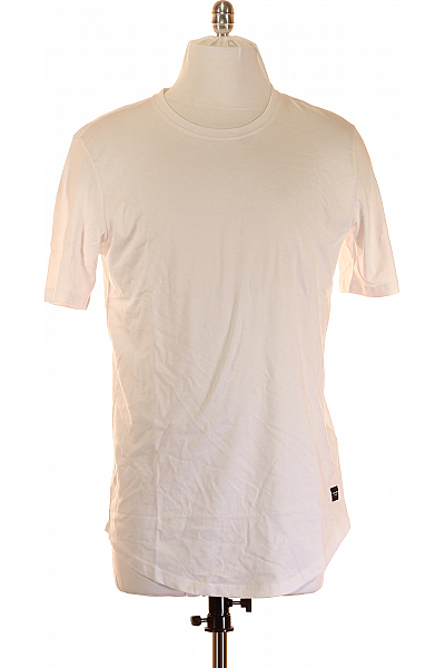 Jednoduché Pánské Tričko Bílé JACK & JONES Vel. L