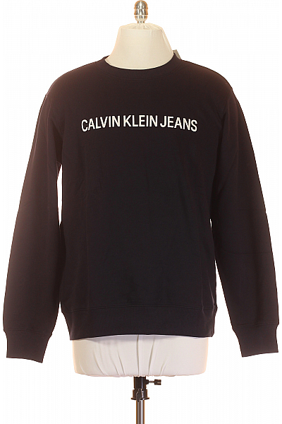 Pánská Mikina Bez Zapínání Bavlněná Modrá Calvin Klein