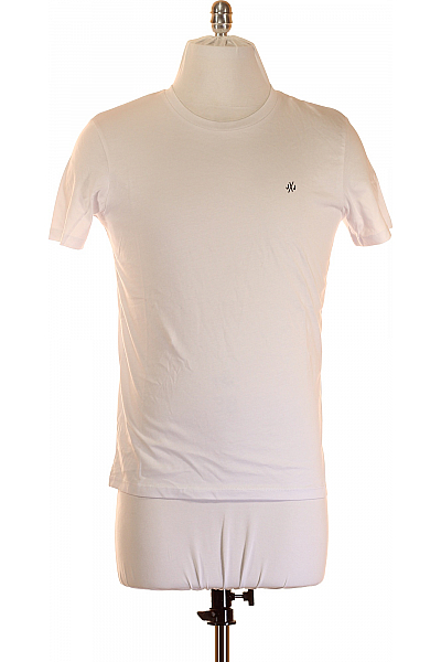 Jednoduché Pánské Tričko Bílé JACK & JONES Vel. XS