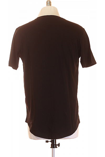 Jednoduché Pánské Tričko s Krátkým Rukávem Bavlněné Černé JACK & JONES