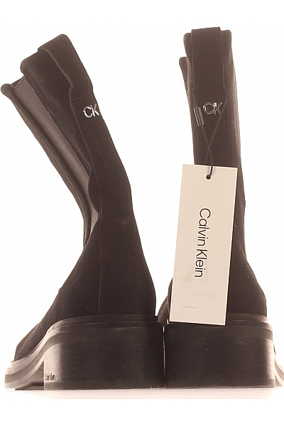 Calvin Klein Dámské Kotníkové Boty Kožené Černé Vel.  37