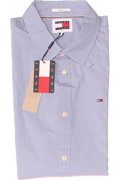 Pánská Jednobarevná Košile Modrá TOMMY HILFIGER Vel. L