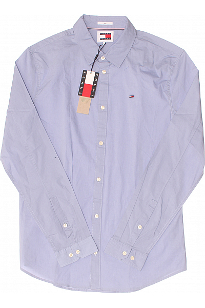 Pánská Jednobarevná Košile Modrá TOMMY HILFIGER Vel. L