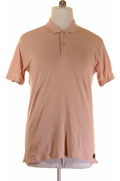 DSTREZZED Pánské Tričko S Límečkem Růžové Second Hand Vel. XL