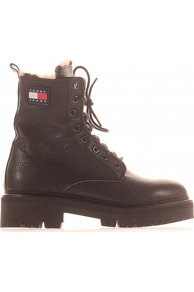 TOMMY HILFIGER Dámské Boty Kožené Černé Vel.  38