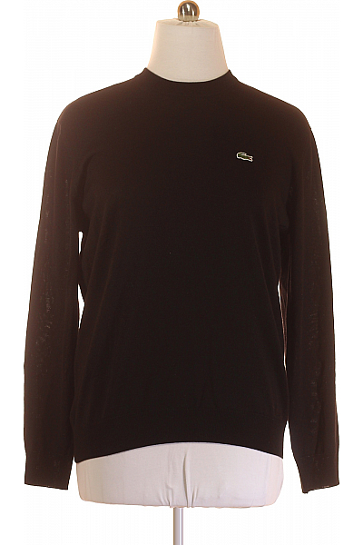 LACOSTE Pánský Svetr Vlněný Černý Vel. XL