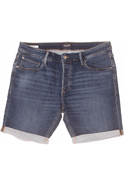 JACK & JONES Riflové Pánské Kraťasy Polyesterové Modré