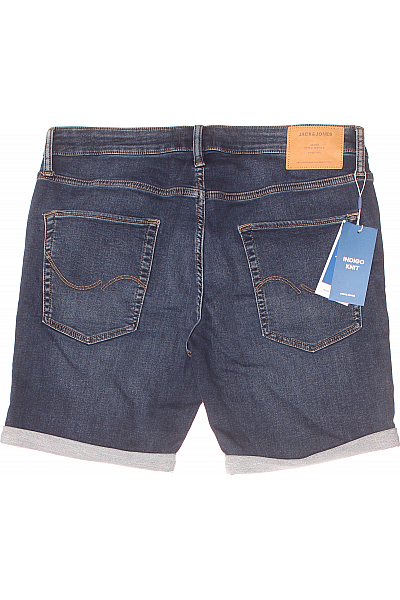 JACK & JONES Riflové Pánské Kraťasy Polyesterové Modré