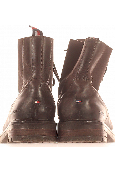TOMMY HILFIGER Pánské Kotníkové Boty Kožené Hnědé Vel.  46