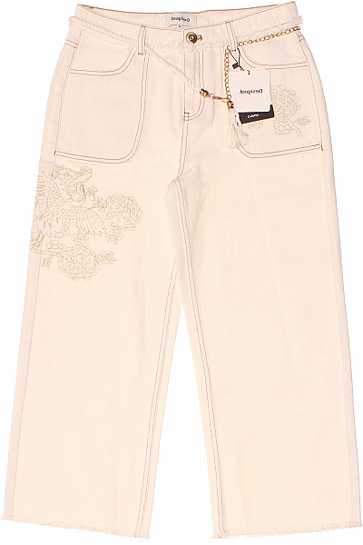 DESIGUAL Boyfriend Dámské Džíny Bílé Outlet Vel. 30