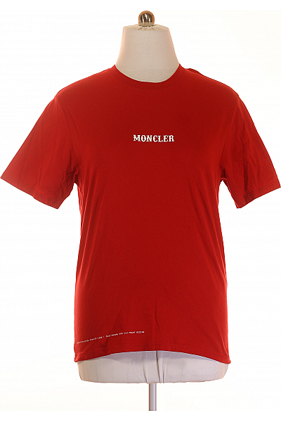 Pánské Tričko s Potiskem Červené MONCLER Vel. M