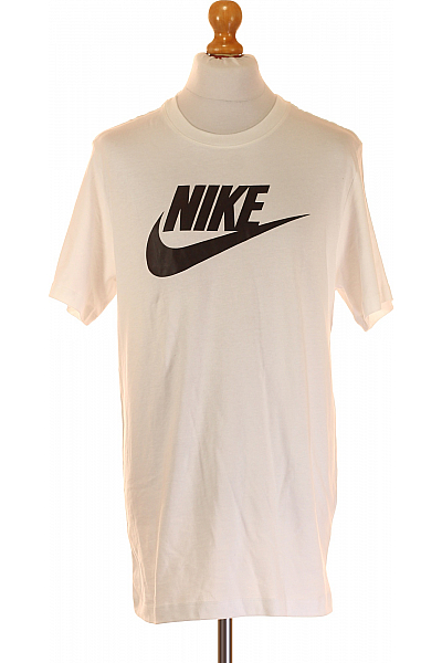 Pánské Tričko s Potiskem Bílé Nike Vel. L