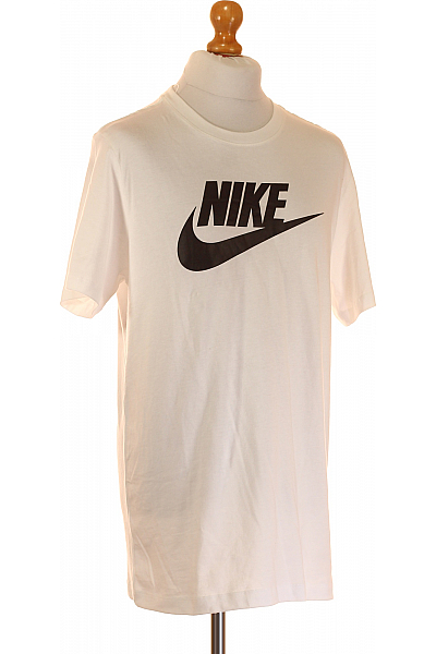Pánské Tričko s Potiskem Bílé Nike Vel. L