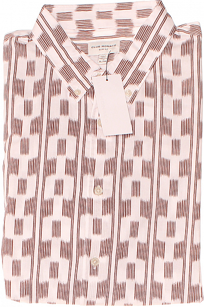 Club Monaco Vzorovaná Pánská Košile Hnědá Vel. XL