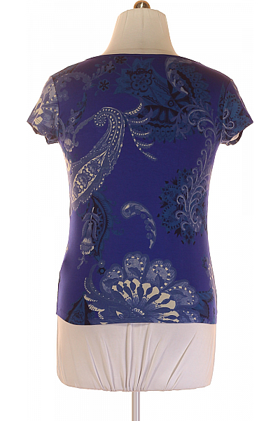 DESIGUAL Dámské Tričko s Potiskem Modré Outlet Vel. XL