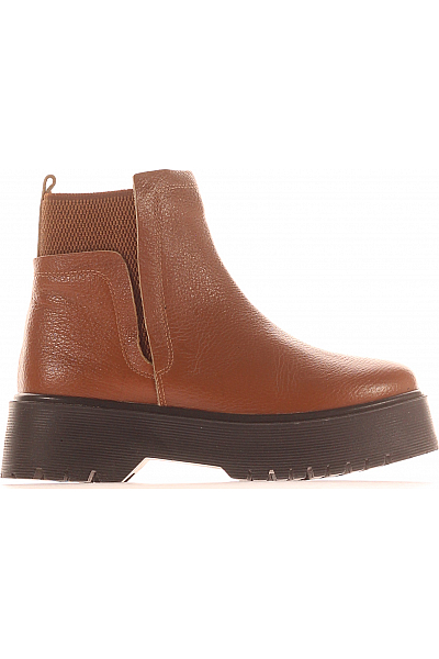 Dámské Boty Kožené Hnědé MOOSEFIELD Outlet Vel. 38