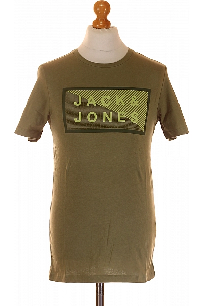 Pánské Tričko S Potiskem Zelené JACK & JONES Vel.  S