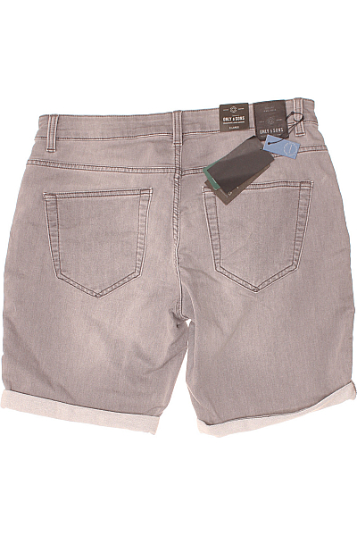 Riflové Pánské Kraťasy Šedé ONLY & SONS Vel.  XL