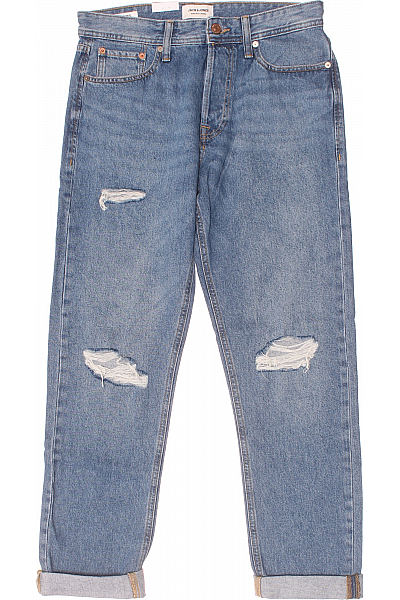 JACK & JONES Roztrhané Pánské Džíny Modré Vel. 30/34