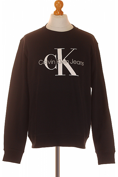 Calvin Klein Pánská Mikina Bez Kapuce Zapínání Bavlněná Černá