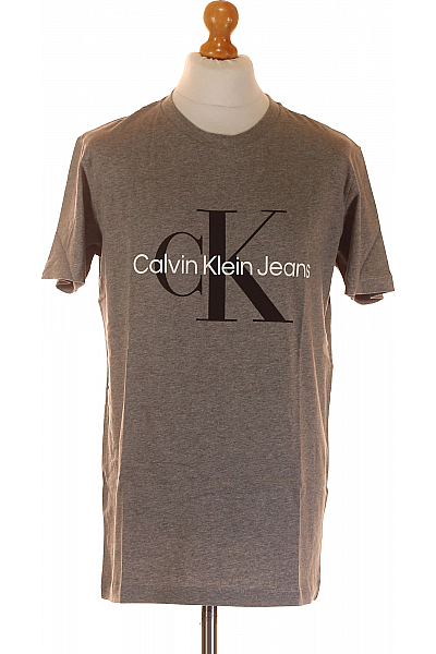 Calvin Klein Pánské Tričko s Potiskem Šedé Vel.  XL