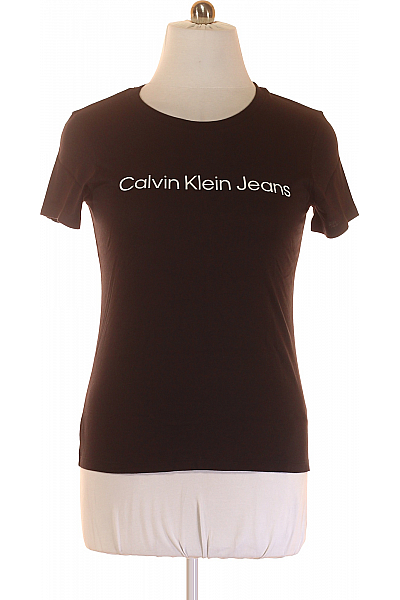 Calvin Klein Dámské Tričko S Potiskem Bavlněné Černé