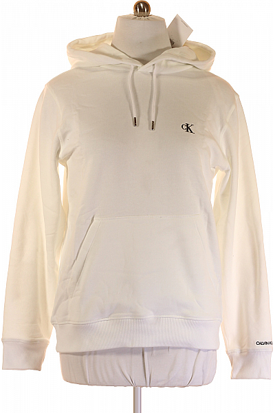 Calvin Klein Pánská Mikina Bez Zapínání Bílá Vel.  XL