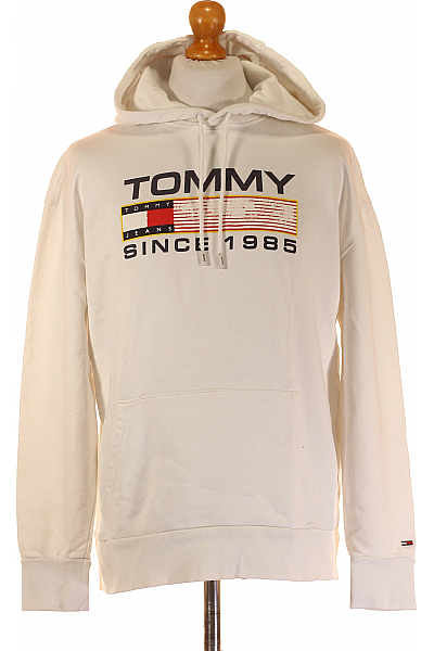 Pánská Mikina Bílá TOMMY HILFIGER Second hand Vel.  M