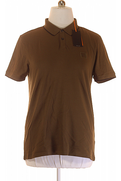 Pánské Tričko s Límečkem Khaki Hugo Boss Vel. XXL